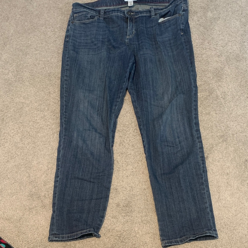 Women’s Liz Claiborne Dark Blue Straight Leg Boyfriend Jeans size 14